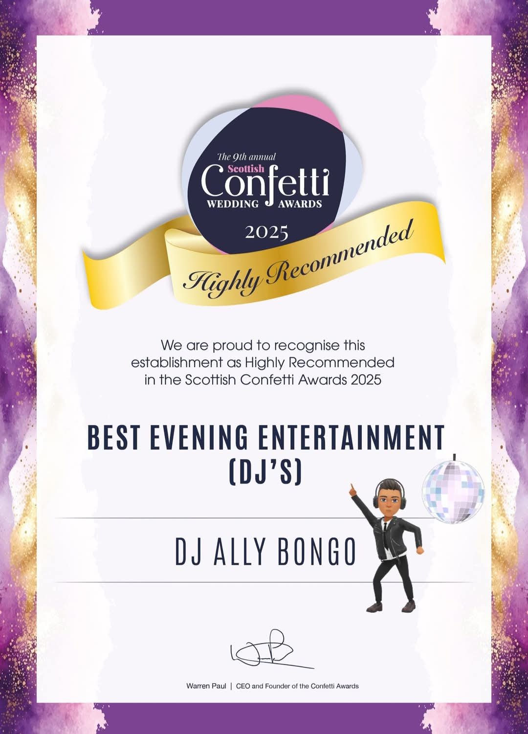 Highly Recommended, Confetti Award 2025