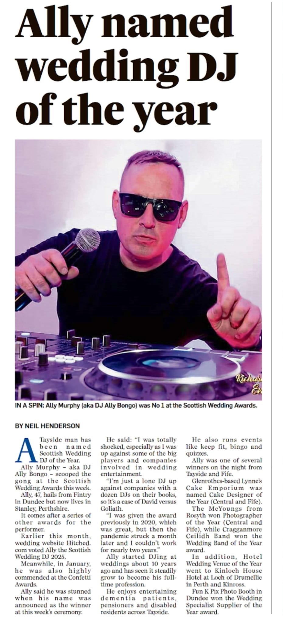 Ally Bongo named Wedding DJ of the Year